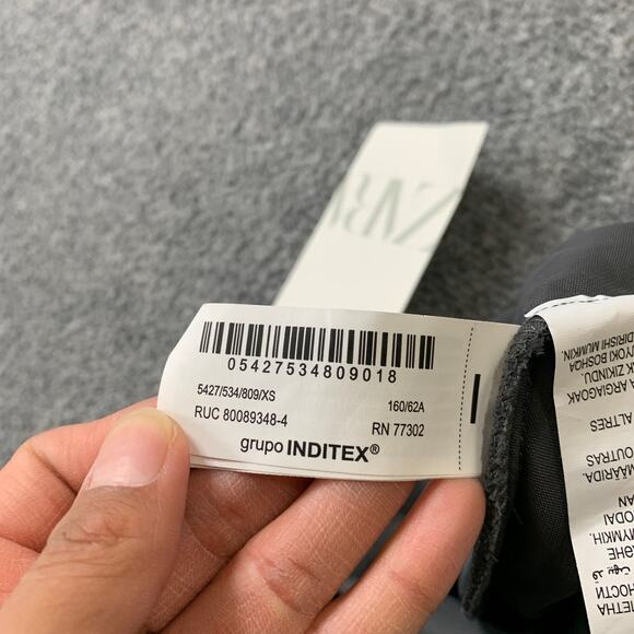 Zara Skirt Womens Extra Small Charcoal Velvet Autumn Elastic Waist Pull On Midi - Picture 8 of 12